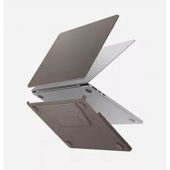 UNIQ Lyden Versa Hard Shell Folio Case for MacBook Air 13 inch (M2 2022 / M3 2024 / M4 2025 / M5 2026), Grey