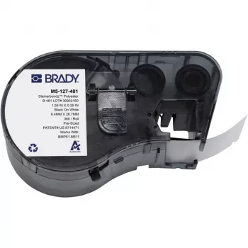 BRADY BMP51/BMP53/M511 samolaminirajuća vinilna etiketna kartuša, bijelo/prozirno, 25,4 mm x 25,4 mm, 250 etiketa