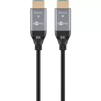 GOOBAY optički hibridni ultra brzi HDMI kabel (AOC) 8K / 60Hz - 20m, 48 Gbit/s, crno-sivi