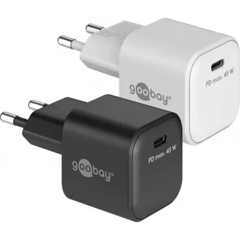 GOOBAY 45 W USB-C PD GaN Nano brzi punjač, bijeli