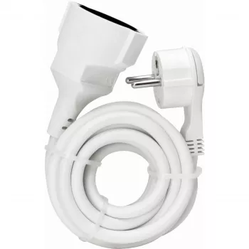 KOPP ELEKTROTECHNIK produžni kabel s ultraplosnatim kutnim utikačem, Schuko na Schuko, bijeli, 3m