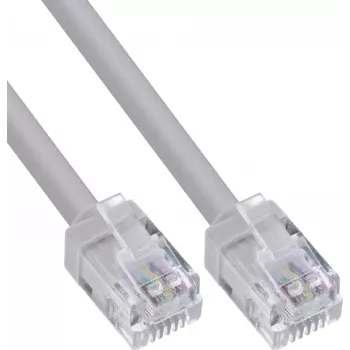 InLine modularni okrugli kabel RJ12, utikač-utikač, 6P6C, 2m, sivi