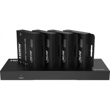InLine® video razdjelnik/produživač, 1x4, Cat.6, HDMI 4K/30Hz, set
