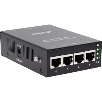InLine 32304H 4-portni PoE+ 10Gigabit injector hub, metalni, bez ventilatora, 65W budžet