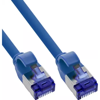 INLINE B-74901B pakiranje od 125 komada Slim Cat.6A S/FTP LSZH patch kabel, plavi, 1m