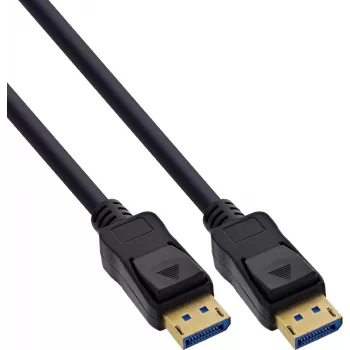 InLine® DisplayPort 2.1 kabel UHBR20 80 Gb/s, crni, pozlaćeni kontakti, 1 m