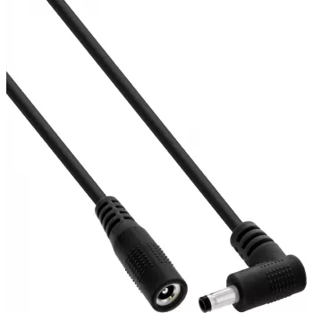 InLine® DC produžni kabel, kutni utikač, 4,0 x 1,7 mm, crni, 3 m
