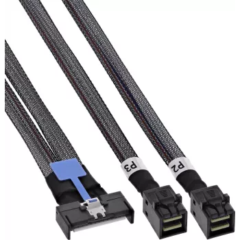 InLine® MCIO kabel, MCIO x8 na 2x MiniSAS-HD SFF-8643, 1 m