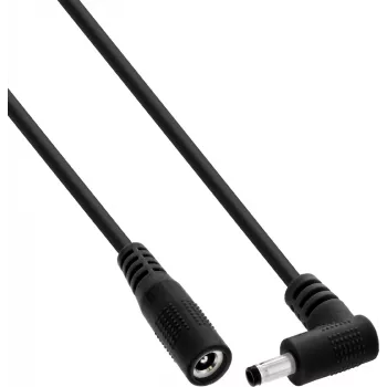 InLine® DC produžni kabel, kutni utikač, 4,0 x 1,7 mm, crni, 2 m