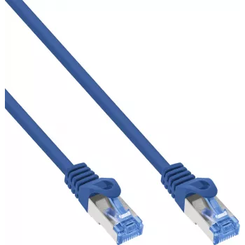 100 komada B-Pack InLine® Cat.6A S/FTP LSZH patch kabel, CCA, plavi, 0,50 m