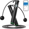 RENPHO pametno uže za preskakanje 2-u-1 R-Q008, Bluetooth 5.0, bežični i s užetom načini, LED zaslon, podesiva duljina, USB-C punjiv, crno