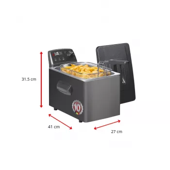 Fritel Turbo SF 4551M Deep Fryer 3200 W 4.5 L Stainless Steel Black