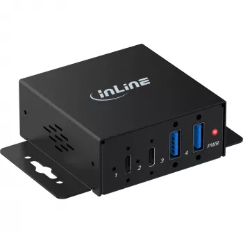 InLine USB 3.2 industrijski hub, 4 porta, 2x USB-A, 2x USB-C (35396H)