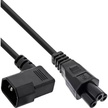 InLine® mrežni kabel, C14 utičnica kutna na C5 utikač, crni, 2m