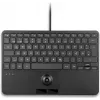 PERIX PERIBOARD-427 H DE žična USB mini tipkovnica s integriranim trackballom i pozadinskim osvjetljenjem, crna