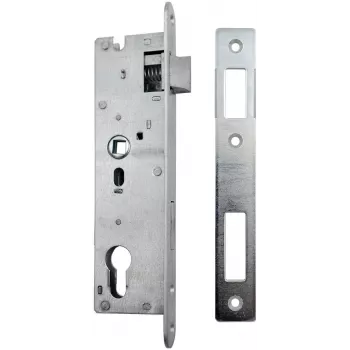 PSG 63.211 L/P Mortise Lock with Latch and Deadbolt, Reversible, 220 x 22 mm Faceplate, 72 mm PZ, 50 mm Backset, Zinc-Plated Steel