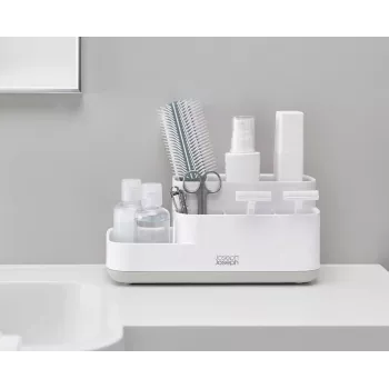 Joseph Joseph EasyStore organizator za kupaonicu bijeli/sivi - kompaktni organizator s više pretinaca i ventiliranom odvodnjom