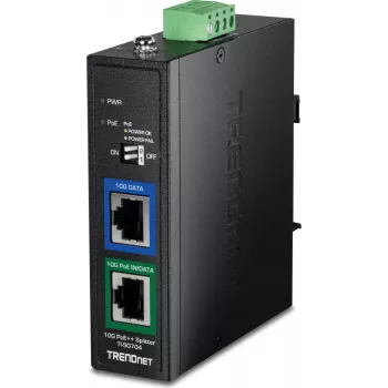 TRENDnet TI-SG704 10G PoE++ industrijski razdjelnik, 802.3bt Type 4, 12V/24V/48V DC izlaz, montaža na DIN tračnicu/zid, IP30 metal