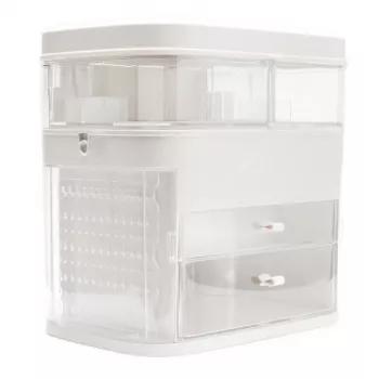 Rio CSSM-EU/1,2 Beauty Box Cosmetic Storage with Cantilever Trays and Key Lock