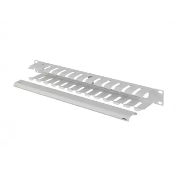 Lanberg 19 inch 1U Cable Organizer with Cover Type A Grey