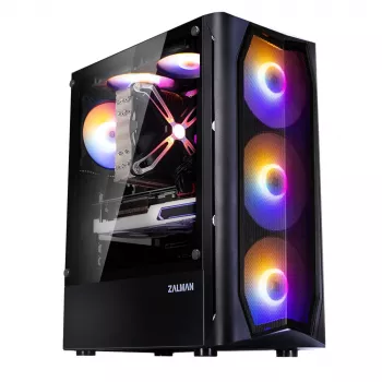 Zalman N4 Rev.1 Mid-Tower ATX kućište sa 6 ARGB ventilatora, kaljeno staklo, crno