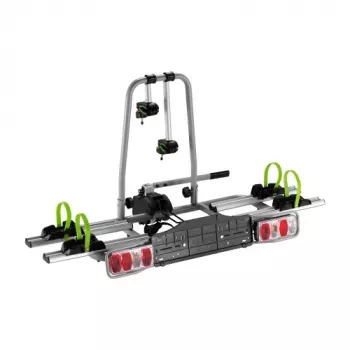 LUMI LEGEND CORPORATION Tow Hitch Bike Carrier for 2 Electric Bicycles, 60 kg, Foldable, Tilt Function, Integrated Lighting Board