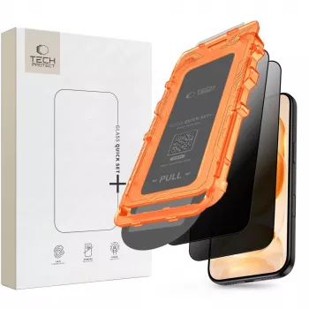 Tech-Protect Quick Set Spy+ Privacy Tempered Glass Screen Protector 2-Pack for iPhone 18 Pro