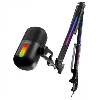 Rampage ARPEJ gaming kondenzatorski mikrofon na nosaču, RGB, crni