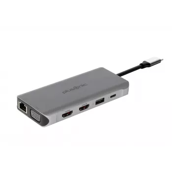 ALLNET PSUC0216 - USB 3.2 Gen 1 (3.1 Gen 1) Type-C - 3.5mm - HDMI - RJ-45 - USB 2.0 - USB 3.2 Gen 1 (3.1 Gen 1) Type-A - USB 3.2 Gen 1 (3.1 Gen 1) Type-C - VGA - 3840 x 2160 Pixel - MicroSD (TransFlash) - SD - Grau - 100 W
