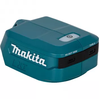 Makita ADP15 18V LXT USB adapter s dva USB priključka, 2,1 A po priključku, zaštita od preopterećenja, crni