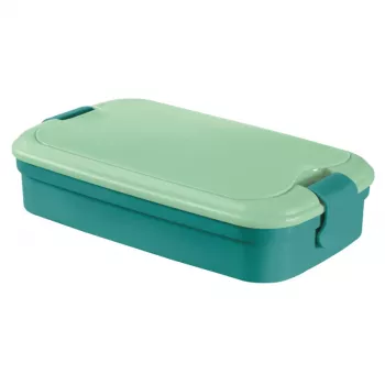 CURVER Lunch&Go pravokutna zdjela za hranu s ugrađenim priborom, 1,4L, plava