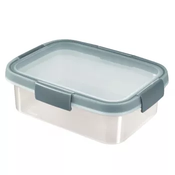 CURVER Smart Eco Fresh pravokutna posuda za hranu 1L, hermetički zatvorena i nepropusna, prozirna sa zelenim kopčama