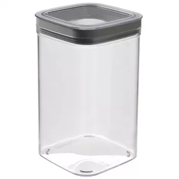 CURVER Dry Cube četvrtasta posuda za spremanje hrane 1,8L prozirna sa sivim poklopcem, hermetički zatvorena i nepropusna