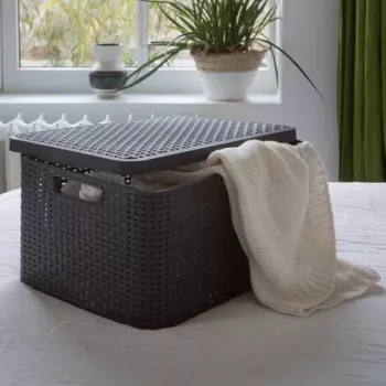 CURVER Style M Storage Box with Lid 39.3x29.3x18.7 cm Dark Brown