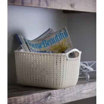 CURVER Knit Collection pravokutna košara za odlaganje S 8L bijela 30x22x17 cm