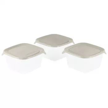 CURVER Fresh&Go kvadratni set za odlaganje, 3 x 1,2 L, bež
