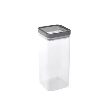 CURVER Kara posuda za suhe namirnice 1,8L, prozirno tijelo s tamnosivim hermetičkim poklopcem, plastika bez BPA, slagaljiva