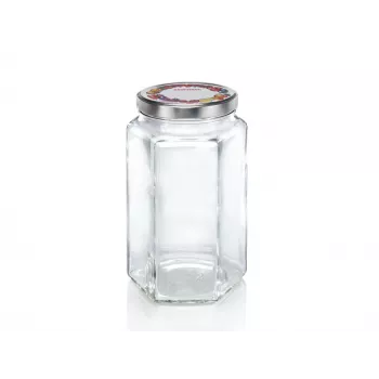LEIFHEIT Hexagonal Glass Jar 1700 ml