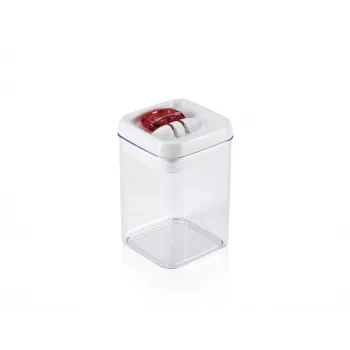 LEIFHEIT Fresh&Easy Food Storage Container 800ml, Airtight, Stackable, BPA-Free, Transparent with White/Green Lid