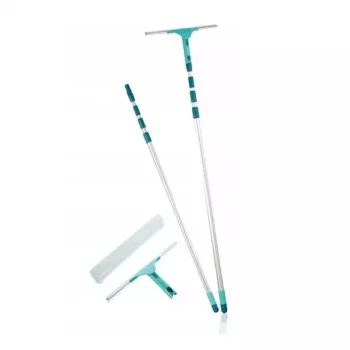 LEIFHEIT set za čišćenje prozora s teleskopskom ručkom, 2-u-1 strugač XL Pro Reach, doseg 4m
