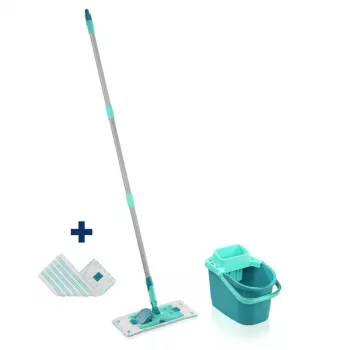 Leifheit Clean Twist M Ergo set za čišćenje podova s Micro Duo glavom za brisanje, 33 cm, zeleni/bijeli