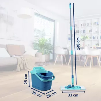 Leifheit Clean Twist M Ergo set za čišćenje podova s Micro Duo glavom za brisanje, 33 cm, zeleni/bijeli