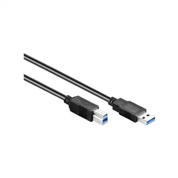 GoodConnections USB 3.0 kabel Type-A muški na Type-B muški, 1,8 m, crni, SuperSpeed 5 Gbps, niklovani konektori, dvostruko oklopljen 2710-S02