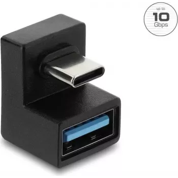 Delock USB 3.2 Gen 2 Type-C utikač na USB-A utičnicu adapter, U-oblika, 10 Gbps, crni
