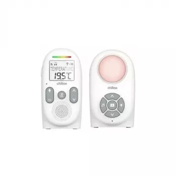 Chillax CB260 DECT digitalni audio baby monitor s dvosmjernim razgovorom, senzorom temperature, noćnim svjetlom, uspavankama i vibracijskim alarmom – bijeli