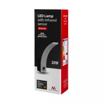 MACLEAN MCE512B LED svjetiljka sa senzorom pokreta, 20W, 2000 lm, IP65