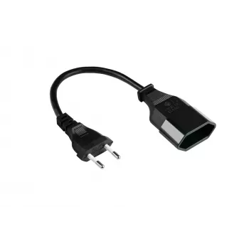 Kabelmeister produžni kabel Euro CEE 7/16 utikač na utičnicu, 0,2 m, crni, 0,75 mm², H03VVH2-F