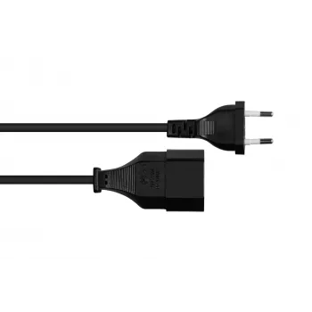 Kabelmeister produžni kabel Euro CEE 7/16 utikač na utičnicu, 0,2 m, crni, 0,75 mm², H03VVH2-F