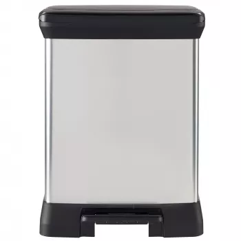 CURVER Metallic kantica za smeće s pedalom Deco Bin Duo 10+18L srebrna