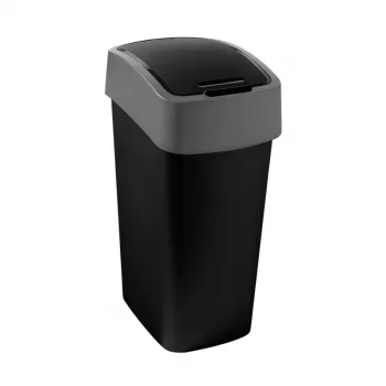 Curver Flip Bin 45L kantica za smeće crna/srebrna